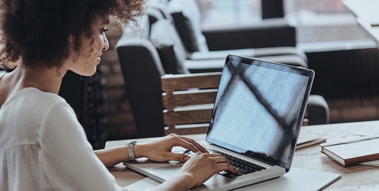 Woman Using a Computer